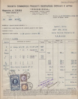 Torino 1934, Prosidea, Commercio Prodotti Siderurgici, Fattura, Marche Da Bollo - Italia