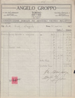 Torino 1937, Angelo Groppo, Riproduzione Disegni Ed Articoli Tecnici, Fattura - Italia