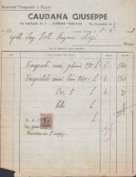 Settimo Torinese 1937, Caudana Giuseppe, Impresa Trasporti E Scavi, Fattura - Italia