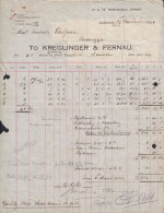 London 1922 - Kreglinger & Fernau - Fattura Epoca - Marche Da Bollo - Royaume-Uni