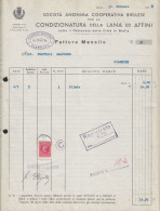 Biella 1938 - Cooperativa Biellese Condizionatura Lana - Fattura Epoca - Italia