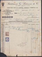 Torino 1938 - Stabilimenti G. Fornara & C. - Fornitori Marina - Fattura - Italy
