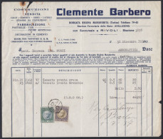 Torino 1936 - Clemente Barbero - Costruzioni - Fattura - Marca Da Bollo - Italy