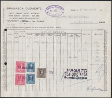 Biella 1956 - Brusasca Clemente - Materiale Da Costruzione - Fattura - Italy