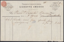 Biella 1892 - Giuseppe Amosso - Tipografia - Litografia - Libreria - Italia