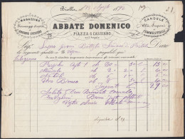 Biella 1892 - Abbate Domenico - Magazzino Di Formaggi Diversi - Fattura - Italië