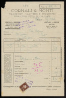 Roma - Cornali & Monti - Trasporti Marittimi E Terrestri - Ricevuta - Italië