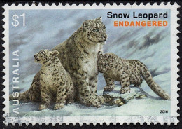 AUSTRALIA 2016 $1 Multicoloured, Endangered Wildlife-Snow Leopard FU - Gebraucht