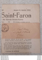 RARE L'ECHO DE SAINT FARON A MEAUX ORGANE HEBDOMADAIRE  01/1914 AVEC BAGUE D'ENVOI 1 FEUILLET - Historische Documenten