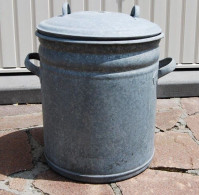 E1 Ancienne Bassine En Zinc - Garden - Jardin - Old Zinc Bucket French Antique10 - Art Populaire