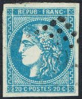 YT N° 46B Bordeaux 20c BLEU Type III Report II - Position 6 Du Bloc Report - 1870 Bordeaux Printing