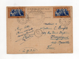 !!! MADAGASCAR, CPA DE 1939 POUR LA FRANCE, CACHET DE MAJUNGA ET CENSURE COMMISSION D2 - Cartas & Documentos