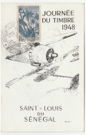 Carte Journée Du Timbre, Saint Louis / Sénégal, 1948, Aviation - Lettres & Documents