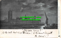 R548636 London. The Houses Of Parliament From The River. Tuck. Moonlight. Series - Andere & Zonder Classificatie