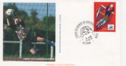 FRANCE-Premier Jour D'émission-Série De 4 Cartes Différentes COUPE DU MONDE DE FOOTBALL 1998-cachets Du 31.05.97 - Documentos Del Correo