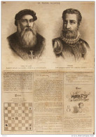 Vasco De Gama, Navigateur Portugais - Camoens, Poète Portugais - Page Original  1880 - Historische Documenten
