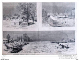 L´Hiver à Paris - Quai Des Tuileries - Winter In Paris  - Old Print - Alter Druck Von 1880 - Historische Documenten