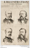 Nouveaux Ministres - Varroy - Cazot - Général Farré - Magnin  - Page Original - Old Print -  Alter Druck 1880 - Historische Dokumente