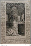 Le Grande Escalier Du Château De Chambord - Page Original - 1880 - Historische Documenten
