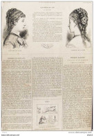 Les Modes - Coiffure De Ville - Coiffure De Soirée -  Page Original 1880 - Historische Documenten