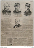 Les Commandants - Général Lecointe - Général Dumont - Général Saussier - Géneral Morin - Page Original - 1880 - Documenti Storici