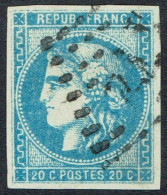 YT N° 46B Bordeaux 20c BLEU Type III Report II - Position 12 Du Bloc Report - 1870 Bordeaux Printing