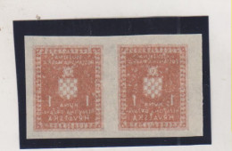 CROATIA WW II  , 1 Kn  Official Nice Proof Breakthrough Printed Pair  MNH - Croacia