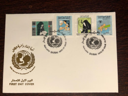 UAE FDC COVER 1987 YEAR CHILD SURVIVAL UNICEF HEALTH MEDICINE STAMPS - Emirati Arabi Uniti