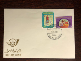 UAE FDC COVER 1989 YEAR RED CRESCENT RED CROSS HEALTH MEDICINE STAMPS - Emiratos Árabes Unidos