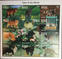 Antigua 1995 Cats Of The World Animals Sheetlet MNH - Hauskatzen