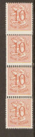 Belgique 1951 - RARE - ZELDZAAM - Bande De 4 X 580 MNH - Défauts De Perforation - Perforatie Defecten - Chiffre Sur Lion - 1931-1960