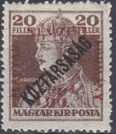 Hongrie Szeged 1919 Mi 38 Roi Charles IV    (A9) - Szeged