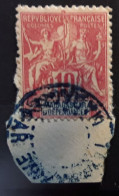 MADAGASCAR, Type Groupe, Yvert No 43,10 C  Rose Obl Cachet Bleu EVIDE SANS DATE TAMATAVE , TB CENTRAGE, Sur Fragment TTB - Usados