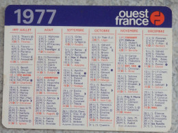 Petit Calendrier De Poche 1977 Journal Ouest France - Formato Piccolo : 1971-80