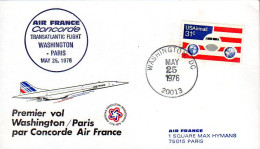 Etats-Unis USA 1er Vol Washington Paris Air France 25 05 1976 Concorde - Concorde