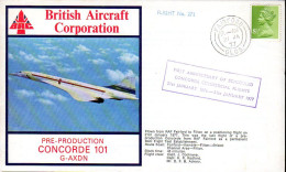 GB UK Grande Bretagne Vol 271 Pre Production 21 01 1977 Anniversaire Concorde - Concorde