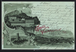 Mondschein-Lithographie Volmarstein An Der Ruhr, Hotel Wehberg, Ruine, Hohensyburg Mit Kaiser Wilhelm-Denkmal  - Other & Unclassified