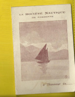 La Societe Nautique De Narbonne  Invitation Janvier 1929 - Reclame