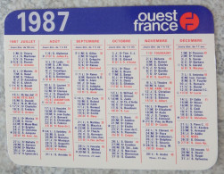 Petit Calendrier De Poche 1987 Journal Ouest France - Tamaño Pequeño : 1981-90