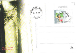 Estonia:XIV Juniors World Championships In Orienteering Card And Stamp Under Kuressaare Cancellation 2003 - Estland