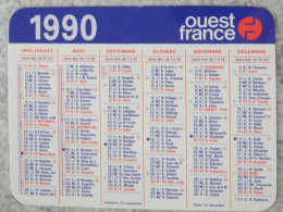 Petit Calendrier De Poche 1990 Journal Ouest France - Formato Piccolo : 1981-90