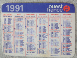 Petit Calendrier De Poche 1991 Journal Ouest France - Kleinformat : 1991-00