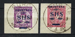 YOUGOSLAVIE Ca.1918: Les Y&T 6,7  Obl. Sur Fragments, Forte Cote - Usados