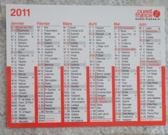 Petit Calendrier De Poche 2011 Journal Ouest France - Tamaño Pequeño : 2001-...