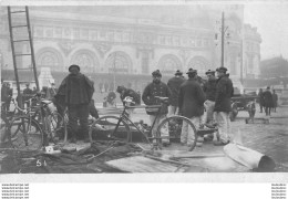 PARIS CARTE PHOTO CRUE 01/1910 GARE DES INVALIDES PHOTO MAURICE - Inondations De 1910