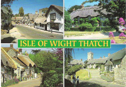 ISLE OF WIGHT THATCH COTTAGES, ENGLAND. USED POSTCARD Ms6 - Other & Unclassified