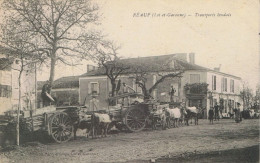 Cpa..47..REAUP..LOT ET GARONNE..TRANSPORTS  LANDAIS..SUPERBE ANIMATION DU TRANSPORT DE BOIS.. - Autres & Non Classés