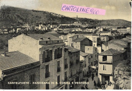 Lazio-latina-castelforte Veduta Centro Del Paese E Panorama Di S.cosma E Ventosa Frazione Di Sessa Aurunca Caserta 1954 - Andere & Zonder Classificatie