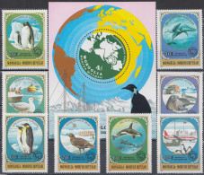 MONGOLIA 1980. ANTARCTIC EXPLORATIONS And ANIMALS, COMPLETE MNH SERIES With BLOCK In GOOD QUALITY, *** - Mongolia