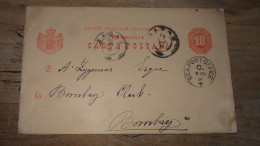 ROUMANIE, Bacau, Entier Postal Pour L'INDE - 1891  ......... Boite1 ...... 240424-137 - Postal Stationery